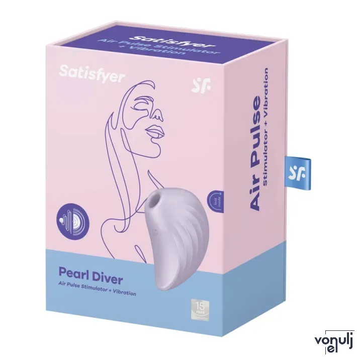 SATISFYER léghullámos csiklóizgató Pearl Diver - lila színben, vízálló, akkumulátoros