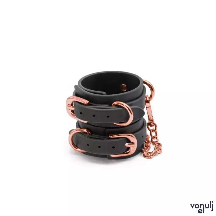 NS NOVELTIES bilincs Bondage Couture Wrist Cuffs Black - fekete színben, csuklóra helyezhető