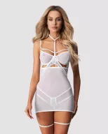 Szexi hálóing Obsessive Arrowel White S/M