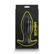 RENEGADE fenékdugó Bomba Black Medium - fekete színben, stimuláló felszínnel, M méretben, vízálló (15,6 cm)