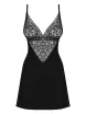OBSESSIVE szexi babydoll és tanga Cecilla - fekete színben, S/M méretben