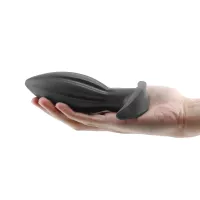 RENEGADE fenékdugó Bomba Black Medium - fekete színben, stimuláló felszínnel, M méretben, vízálló (15,6 cm)