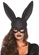 LEG AVENUE erotikus maszk Glitter Masquerade Rabbit Mask Black - fekete színben, nyuszifüllel