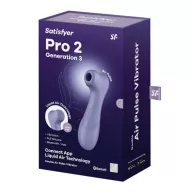 SATISFYER léghullámos csiklóizgató Pro 2 Generation 3 with Liquid Air - lila színben, ingyenes applikációval, rezgő funkcióval, vízálló, akkumulátoros