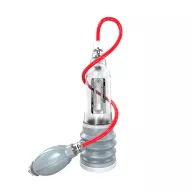 BATHMATE péniszpumpa Hydroxtreme 5 - áttetsző színben, 8-13cm méretű péniszhez, vízzel kombinált vákuumos hatással, plusz pumpával, vízálló