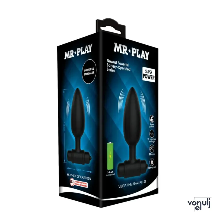 Vibrátoros fenékdugó Mr. Play VI - elemes, vízálló