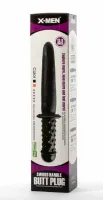 X-MEN fenékdugó 13.8" Sword Handle Butt Plug Black II - fekete színben, stimuláló felszínnel, vízálló, PVC, 35 cm