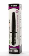 X-MEN fenékdugó 13.8" Sword Handle Butt Plug Black II - fekete színben, stimuláló felszínnel, vízálló, PVC, 35 cm