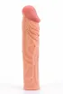 LOVETOY péniszköpeny Pleasure X-Tender Penis Sleeve 3 - realisztikus, testszínű, vízálló, (18,5 cm)