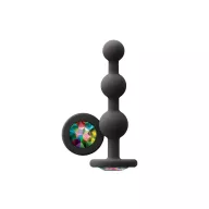 NS NOVELTIES análbot Glams Ripple Rainbow Gem Black - fekete színben, 3 eltérő méretű golyóval, vízálló, 11 cm