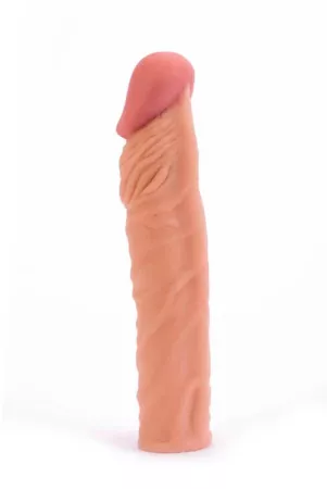 LOVETOY péniszköpeny Pleasure X-Tender Penis Sleeve 3 - realisztikus, testszínű, vízálló, (18,5 cm)