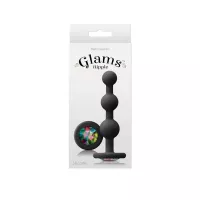 NS NOVELTIES análbot Glams Ripple Rainbow Gem Black - fekete színben, 3 eltérő méretű golyóval, vízálló, 11 cm