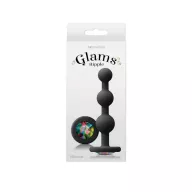 NS NOVELTIES análbot Glams Ripple Rainbow Gem Black - fekete színben, 3 eltérő méretű golyóval, vízálló, 11 cm