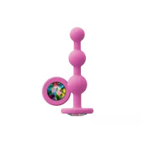 NS NOVELTIES análbot Glams Ripple Rainbow Gem Pink - rózsaszín színben, 3 eltérő méretű golyóval, vízálló, 11 cm