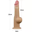 LOVETOY élethű dildó 9,5" NATURE COCK PLATINUM - nagy méretű, teljes méretű herékkel, kétrétegű, hosszított, letapasztható, szilikon (24 cm)