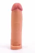 LOVETOY péniszköpeny Pleasure X-Tender Vibrating Penis Sleeve 1 - realisztikus, testszínű, vibrációs funkcióval, vízálló, elemes, (17,5 cm)