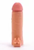 LOVETOY péniszköpeny Pleasure X-Tender Vibrating Penis Sleeve 1 - realisztikus, testszínű, vibrációs funkcióval, vízálló, elemes, (17,5 cm)