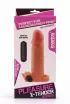 LOVETOY péniszköpeny Pleasure X-Tender Vibrating Penis Sleeve 2 - realisztikus, testszínű, vibrációs funkcióval, vízálló, elemes, (17,5 cm)