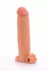 LOVETOY péniszköpeny Pleasure X-Tender Vibrating Penis Sleeve 4 - realisztikus, testszínű, vibrációs funkcióval, vízálló, elemes, (19 cm)
