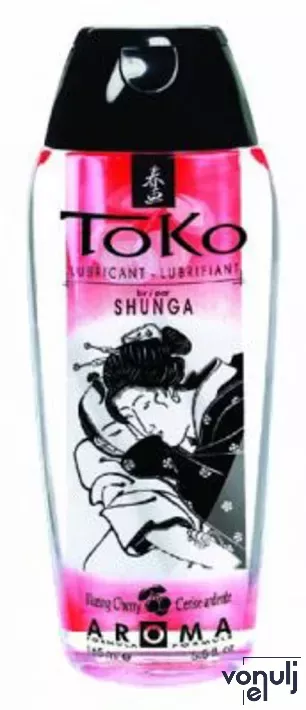 SHUNGA intim síkosító Toko Aroma Lubricant Blazing Cherry 165 ml - vízbázisú, ehető, cseresznye ízű, bársonyos, hosszantartó