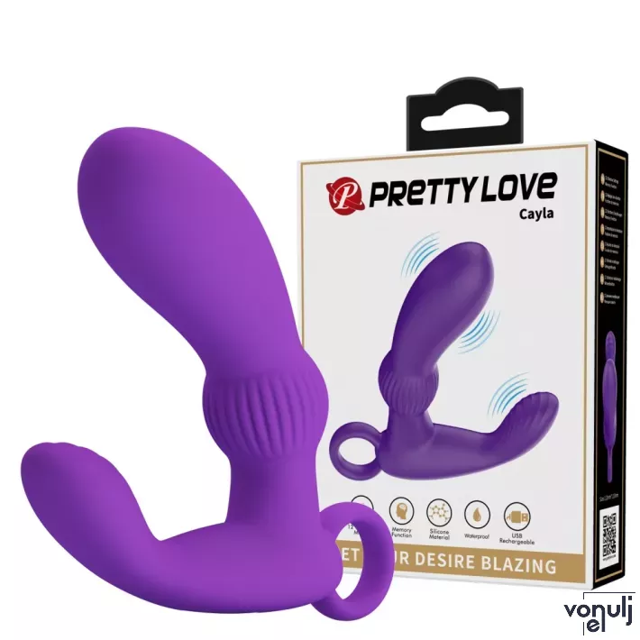 Prosztata vibrátor Pretty love Cayla Purple - akkumulátoros,vízálló