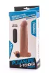 LOVETOY péniszköpeny Pleasure X-Tender Vibrating Penis Sleeve 4 - realisztikus, testszínű, vibrációs funkcióval, vízálló, elemes, (19 cm)