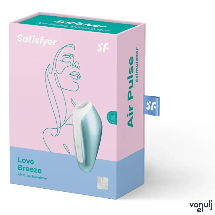 SATISFYER léghullámos csiklóizgató Love Breeze Ice Blue - jégkék színben, vízálló, akkumulátoros