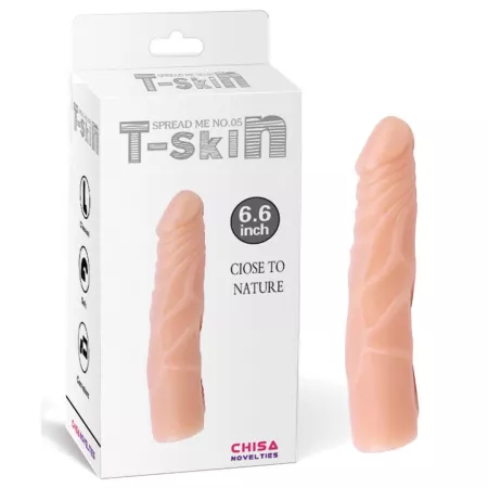 Chisa Novelties élethű dildó Spread Me No.05 - közepes méretű, letapasztható, testszínű, TPR (16.6 cm)