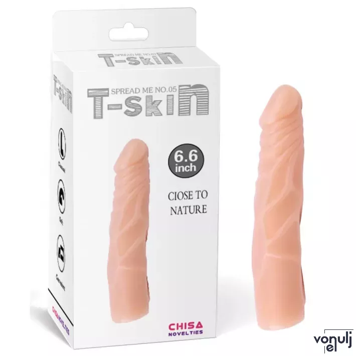 Chisa Novelties élethű dildó Spread Me No.05 - közepes méretű, letapasztható, testszínű, TPR (16.6 cm)