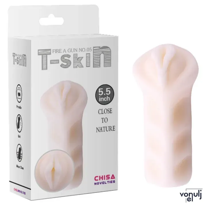 CHISA NOVELTIES maszturbátor Fire a Gun No.05 - realisztikus, vagina formájú testnyílással, testszínű, vízálló, vibráció nélküli