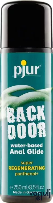 PJUR intim síkosító Back Door Regenerating Anal Glide Bottle 250 ml - anális, vízbázisú, panthenollal és kamillával a nyugtató és regeneráló hatásért