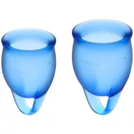 SATISFYER intimkehely Feel Confident Menstrual Cup Dark Blue - sötétkék színben, 1 db 15 ml-es és 1 db 20 ml-es kehely, vízálló
