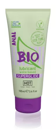 HOT intim síkosító Bio Lubricant Waterbased Superglide Anal 100 ml - anális, vízbázisú, vegán, hidratáló hatással, latex óvszerhez is
