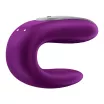 SATISFYER párvibrátor Double Fun - lila színben, vízálló, akkumulátoros, távirányítós, ingyenes applikációval