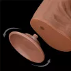 LOVETOY élethű dildó 14'' King Sized Sliding Skin Dual Layer Dong Brown - extra nagy méretű,herékkel,kétrétegű,letapasztható,vízálló,TPE(36 cm)