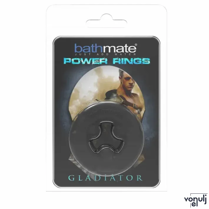 BATHMATE péniszgyűrű Power Ring Gladiator - fekete színben, vízálló, vibráció nélküli
