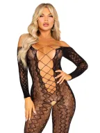 Szexi cicaruha Leg Avenue Footless Lingerie Bodystocking - egy méret