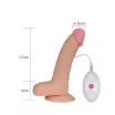 LOVETOY élethű vibrátor 8.5" The Ultra Soft Dude Vibrating Flesh -  vízálló, herékkel, távirányítóval, tapadókoronggal, elemes, szilikon (21 cm)