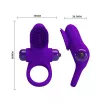 PRETTY LOVE péniszgyűrű Vibrant Penis Ring 2 Purple - lila színben, vibrációs funkcióval, csiklóizgatóval, vízálló, elemes