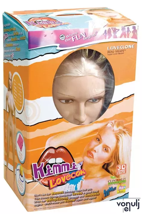NMC guminő Kimi Lovecok Lovedoll - testszínű, valósághű testmérettel, 3D-s arccal, 2 kéjnyílással, vibrációs funkcióval, elemes