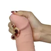 LOVETOY élethű vibrátor 8.5" The Ultra Soft Dude Vibrating Flesh -  vízálló, herékkel, távirányítóval, tapadókoronggal, elemes, szilikon (21 cm)