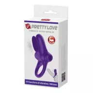 PRETTY LOVE péniszgyűrű Vibrant Penis Ring 2 Purple - lila színben, vibrációs funkcióval, csiklóizgatóval, vízálló, elemes