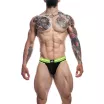 CUT4MEN erotikus férfi alsó Rugby Jockstrap- NeonLime L - sárga- fekete színben, L méretben