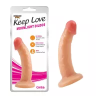 CHISA NOVELTIES élethű dildó Moonlight Dildo - közepes méretű, letapasztható, testszínű, vízálló, PVC (18,5 cm)