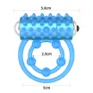 LOVETOY Lumino péniszgyűrű  Play Vibrating Penis Ring - kék színben világító, vibrációs funkcióval, heregyűrűvel, vízálló, elemes