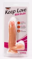 CHISA NOVELTIES élethű dildó Bedi Dildo - közepes méretű, letapasztható, herékkel, testszínű, vízálló, PVC (17 cm)