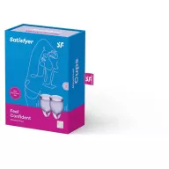 SATISFYER intimkehely Feel Confident Menstrual Cup Lilla - lila színben, 1 db 15 ml-es és 1 db 20 ml-es kehely, vízálló