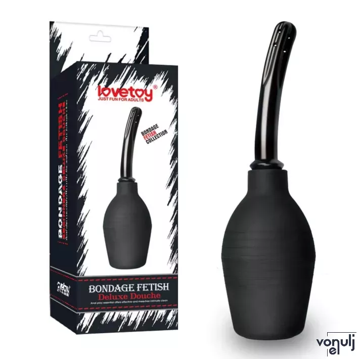 LOVETOY intim zuhany Bondage Fetish Deluxe Douche Black 3 - fekete színben, anális és hüvelyi irrigálásra, 310 ml