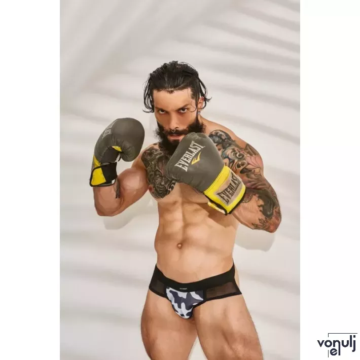 CUT4MEN erotikus férfi alsó Mixed Jockstrap- ShadowCamo L - fekete mintás kivitelben, L méretben