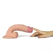 LOVETOY élethű vibrátor 9" The Ultra Soft Dude Vibrating Flesh -  vízálló, herékkel, távirányítóval, tapadókoronggal, elemes,, szilikon (23 cm)